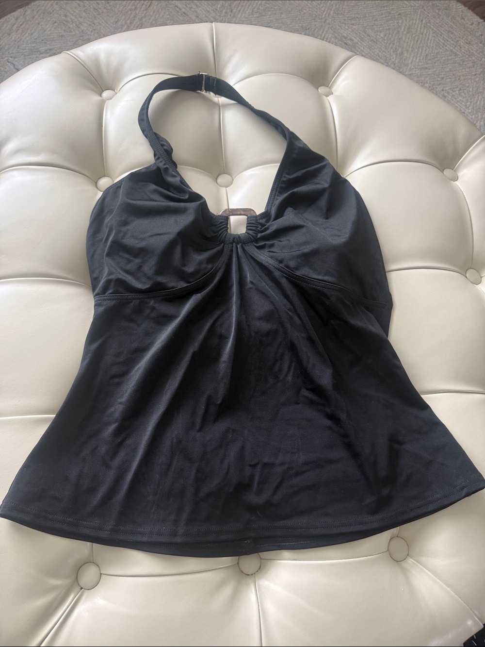 Black Halter Swim Tankini Top
